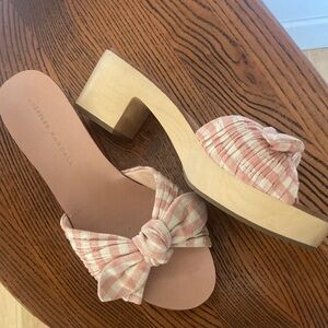 Preloved pink gingham wooden mules SOLD
